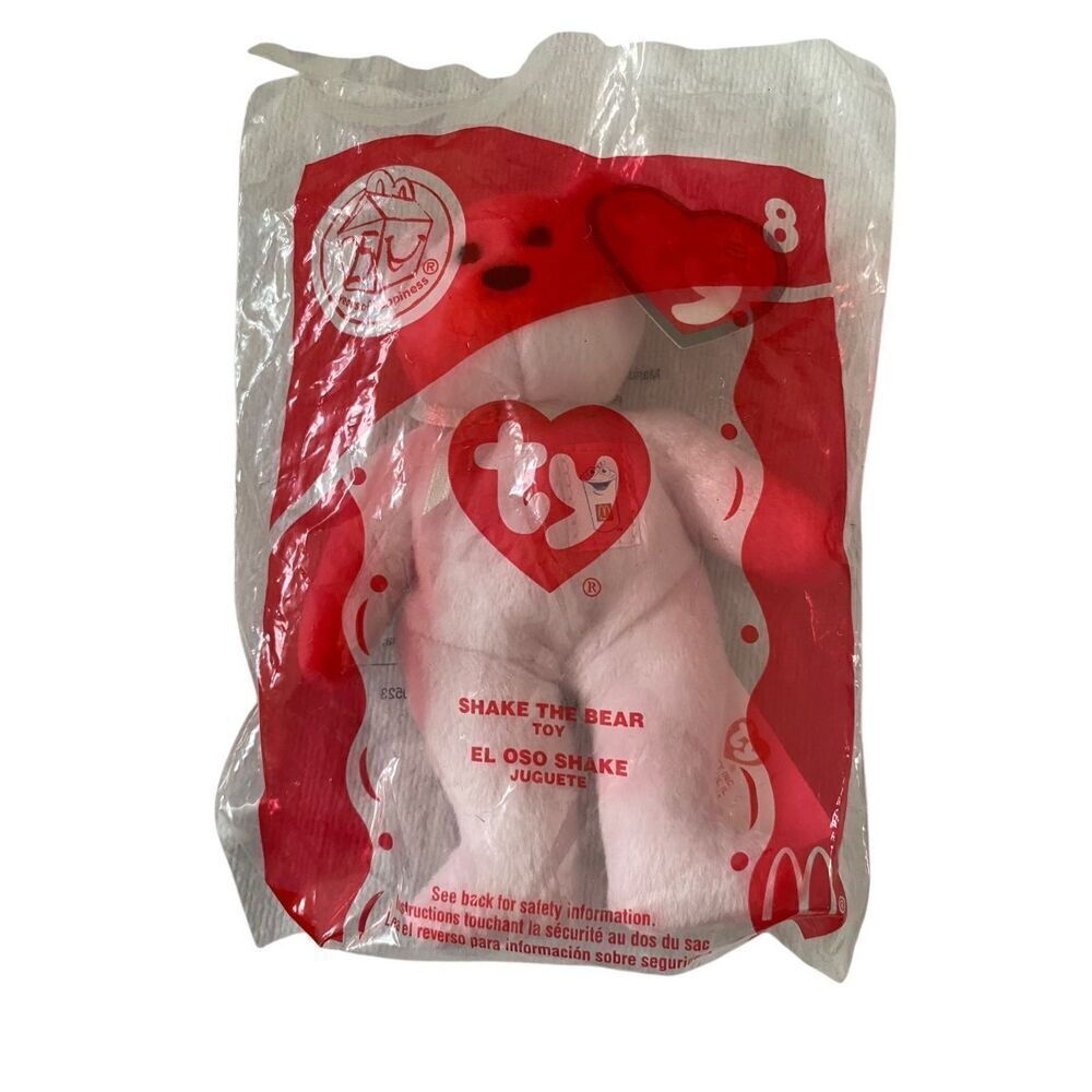 2004 Shake The Bear Happy Meal Mc Donalds Vintage Ty Teenie Beanie Baby Plush Co